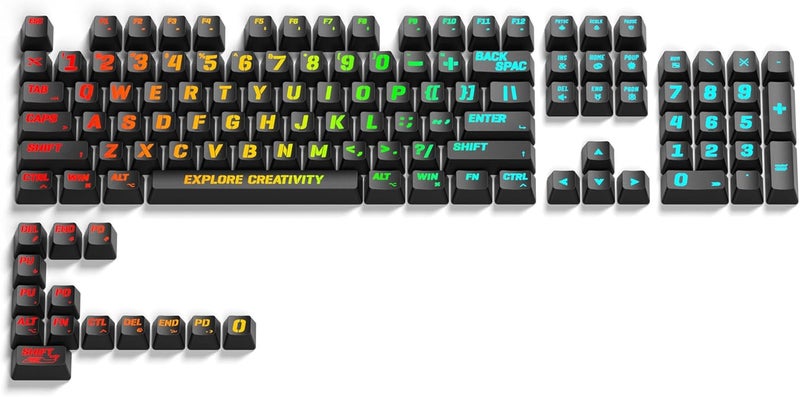 HITIME أغطية مفاتيح x XVX 60 75 100 بالمئة - أغطية مفاتيح مخصصة مع تقنية IMD، خط كبير، أغطية مفاتيح بحروف كبيرة لوحات المفاتيح الميكانيكية، مجموعة كاملة من 118 مفتاح، ملف OEM، أسود - Image 1